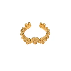 By St�r Blomster Ring - Forgyldt